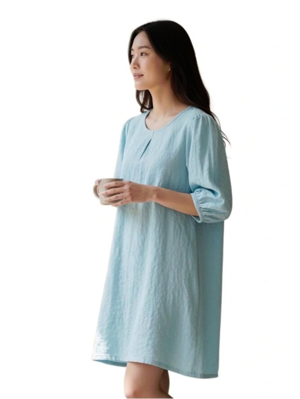 Bryn Walker Light Sky Blue Hydra Lucien Jacquard Cotton Airy Dress NWT Small